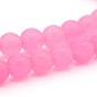 Dyed Natural White Jade Round Beads Strands, Grade A