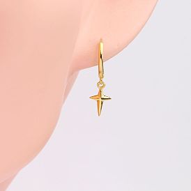 Minimalist Sterling Silver Star Earrings with Shiny Finish - Unique and Cool Ear Accessories