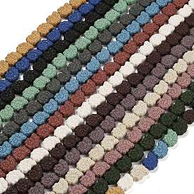 Бусы из натуральной лавы, окрашенные, спиральная оболочка