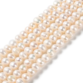 Perles de nacre naturelle brins, ronde, Note 3 un