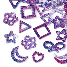 Spray Paint ABS Plastic Cabochons, Star & Square & Ring & Heart & Bowknot