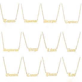 Ожерелья из нержавеющей стали с подвесками «Двенадцать созвездий», золотые
