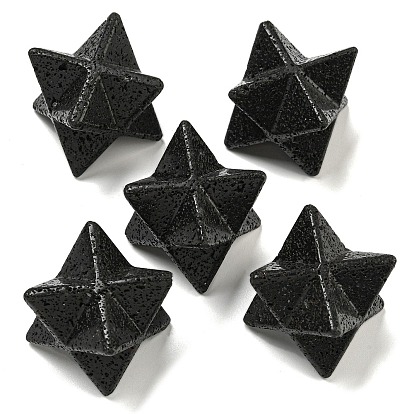 Natural Lava Rock Beads, No Hole/Undrilled, Merkaba Star