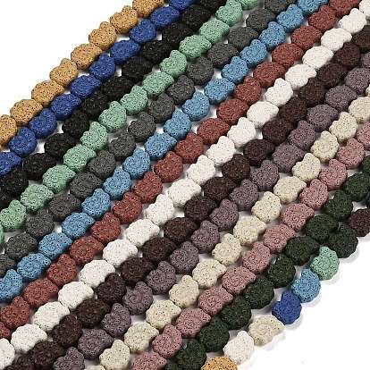 Бусы из натуральной лавы, окрашенные, спиральная оболочка