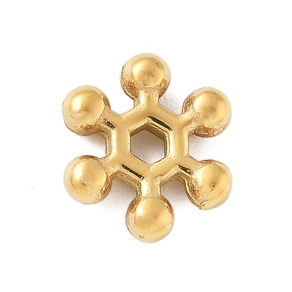 304 из нержавеющей стали бусы, снежинка, ионное покрытие (ip)