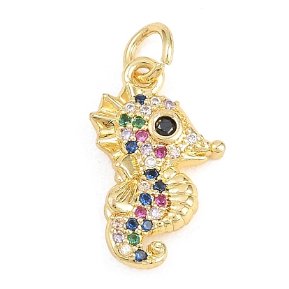 Латунные микро проложить кубического циркония подвески, прелести морских коньков, долговечный, стойки покрытие, без свинца и без кадмия