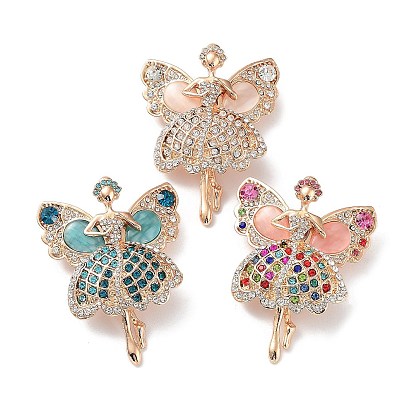 Брошь из сплава со стразами, девушка балерины