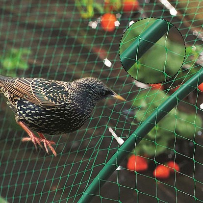 DIY Anti-bird Net Kit, with Plastic Cable Ties & Ground Landscape Pins, Iron U Shape Ground Landscape Pins, Green Anti-bird Net