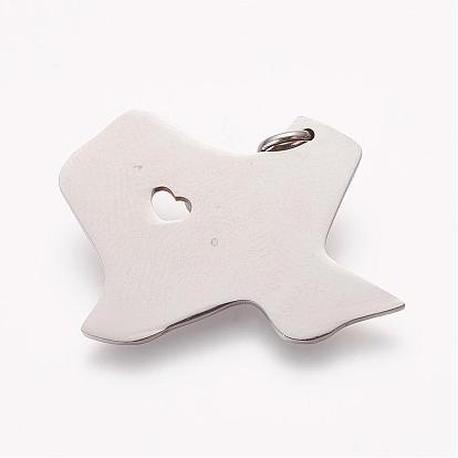 201 Stainless Steel Pendants, Map of Texas