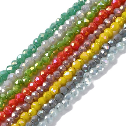 Прозрачные стеклянные бусины гальваническим пряди, нити круглых бусин, граненые