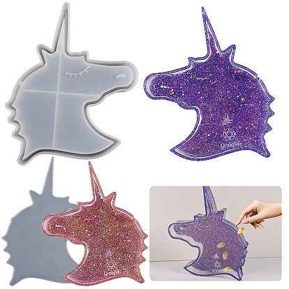 DIY Silicone Unicorn Money Bank Molds, Storage Molds, Resin Casting Molds, for UV Resin, Epoxy Resin Jewelry Making