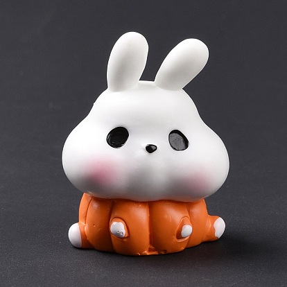 Autumn Theme Resin Display Decoration, for Home Decoration, Photographic Prop, Dollhouse Accessories, Rabbit with Pumpkin