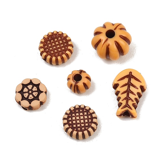 Opaque Acrylic Imitation Wood Beads, Sandy Brown