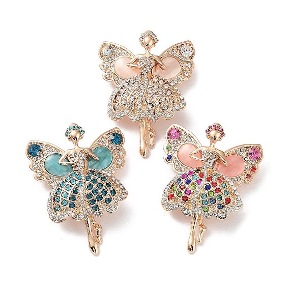 Брошь из сплава со стразами, девушка балерины