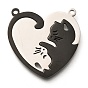 304 стали сплит подвески из нержавеющей, сердце с парой кошачьих подвесок