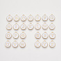 Golden Plated Alloy Enamel Charms, Enamelled Sequins, Flat Round