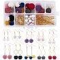 DIY Fabric Pendants Earring Making Kits, include Alloy Links, Brass Links & Earring Hooks, Iron Jump Rings & Eye Pin, Glass Pearl Beads