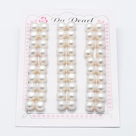 Natural Cultured Freshwater Pearl Beads, Grade 3A, Half Drilled, Rondelle