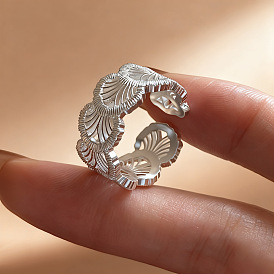 Открытые кольца-манжеты из латуни в форме полой раковины для женщин