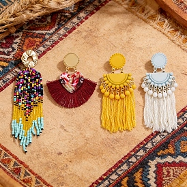 Богемные акриловые серьги-гвоздики