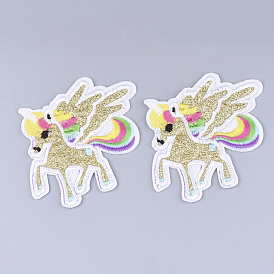 Computerized Embroidery Cloth Iron on/Sew on Patches, with Paillette/Sequins, Glitter Powder, Appliques, Costume Accessories, Unicorn