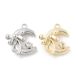 Латунные микро проложить кубического циркония подвески, без кадмия, без никеля и без свинца, подвески-бантики и луны