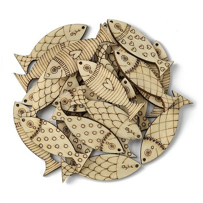 100 деревянные подвески, рыбы прелести