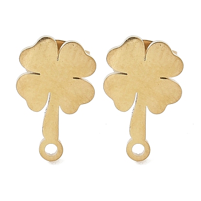 Ионное покрытие клевера (IP) 304 фурнитура для сережек-гвоздиков из нержавеющей стали, с петлей