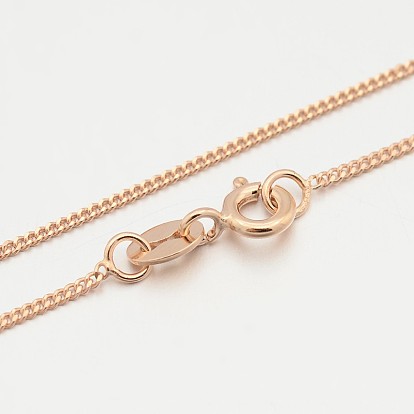 925 стерлингового серебра Снаряженная цепи ожерелья, с застежками пружинного кольца, тонкая цепь