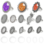 Набор для самостоятельного изготовления колец-куполов, включая регулируемые кольца из сплава в виде цветка, совы и банта, Кабошоны из стекла