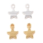 Rack Plating Eco-friendly Brass Charms, Lead Free & Cadmium Free, Long-Lasting Plated, Star