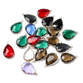 K 9 стеклянные подвески, с фурнитурой латунной золотого тона, граненые, капля