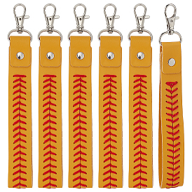 12 шт. подвесные украшения из искусственной кожи, прямоугольные, бейсбол