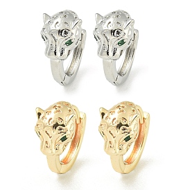 Латунные серьги обруча, с кубического циркония, леопард