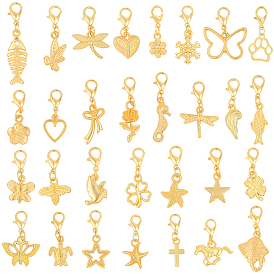 64Подвесные украшения из сплава шт., с цинковым сплавом застежками омаров коготь, разнообразные