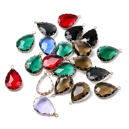 K 9 стеклянные подвески, с фурнитурой латунной золотого тона, граненые, капля