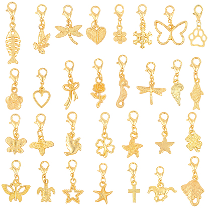 64Подвесные украшения из сплава шт., с цинковым сплавом застежками омаров коготь, разнообразные