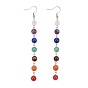 Chakra Jewelry, Natural Mixed Gemstone Dangle Earrings, with Stainless Steel Findings