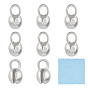 925 Sterling Silver Bead Tips with Suede Fabric Square Silver Polishing Cloth