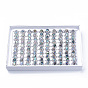 Acrylic Finger Rings, with Alloy Findings, Abalone Shell/Paua Shell Pattern, Mixed Size, Oval