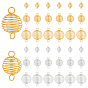 36 шт. 6 стили 201 подвески из проволоки из нержавеющей стали, спиральная клетка из бисера, круглые подвески