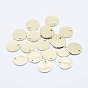 Brass Charms, Long-Lasting Plated, Nickel Free, Flat Round