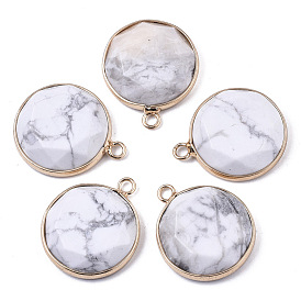 Природных драгоценных камней подвески, с краем из латуни, покрытой светлым золотом, полукруглый, граненые