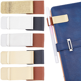 5шт. 5 стиль латунный держатель для билетов, с кольцом из искусственной кожи, офисные принадлежности, прямоугольные