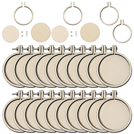 20 шт. мини-деревянные пяльцы для вышивания, вышивка крестиком обручи, для поделок кулон вышивка рамка ремесло украшения, круглый узор