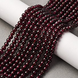 Гранат природный бисер нитей, круглые
