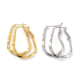 Twist Teardrop Huggie Hoop Earrings, Cadmium Free & Lead Free