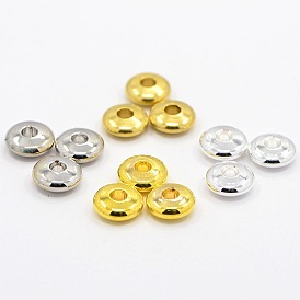 Brass Beads, Rondelle, 6x2mm, Hole: 2mm