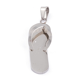 Pendentifs en acier inoxydable, avec bélières snap on, pantoufles/tongs
