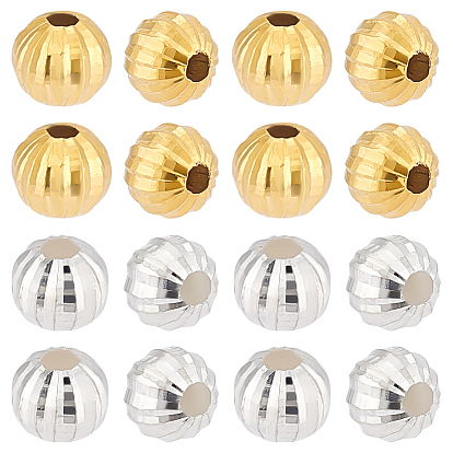 20 шт. 2 цвета, фантазийная огранка, граненые, круглые 925 бусины из стерлингового серебра